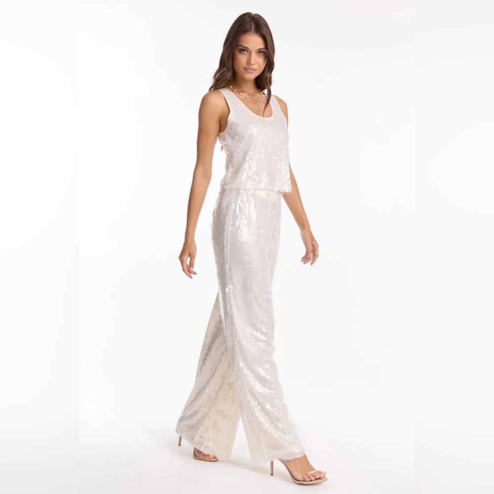 Noli Cream Sequin Pantsuit